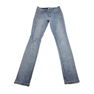 Forever 21 Jeans Size 26 Skinny Mid Rise Light Blue Denim Cotton Blend Stretch